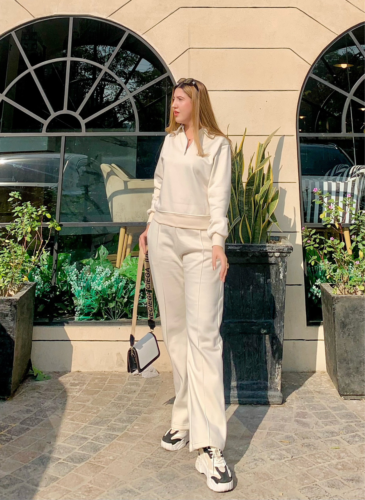 Off White 1/4 Zipper Tracksuit