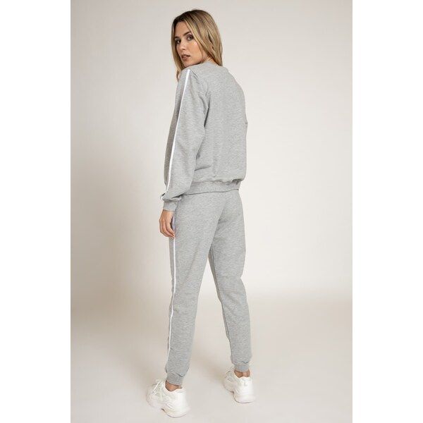 Light Grey Side stripe Sweatshirt & Sweatpants