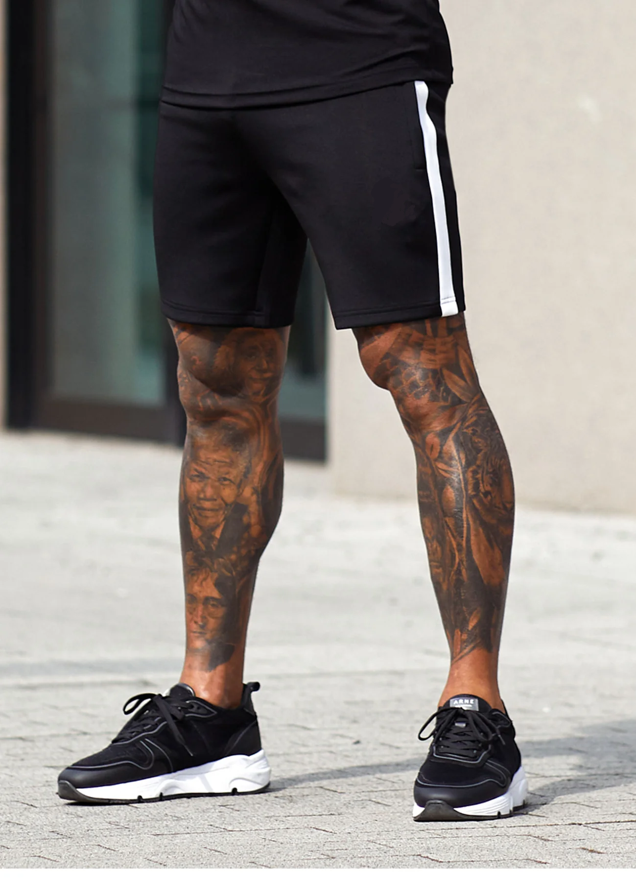 Black Stripe Shorts