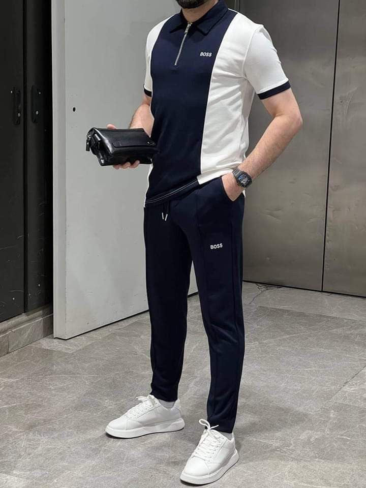 Navy Contrast Tracksuit