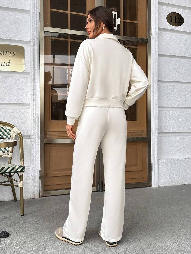 Off White 1/4 Zip Tracksuit