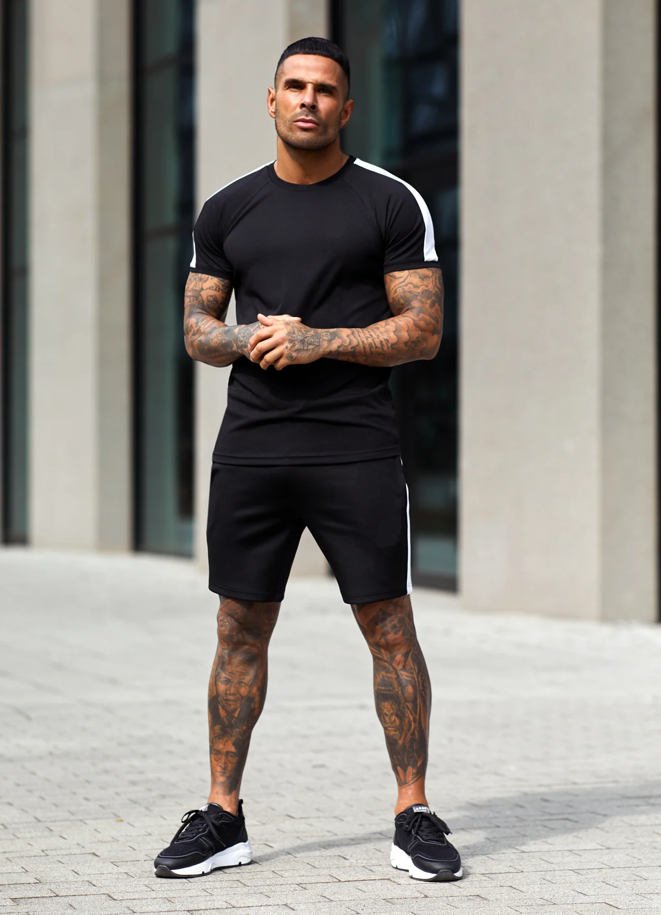 Black Stripe Shorts