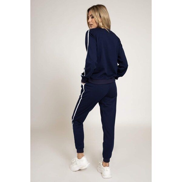 Navy Side stripe Sweatshirt & Sweatpants
