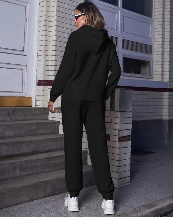 Black Plain Hoodie & Sweatpants