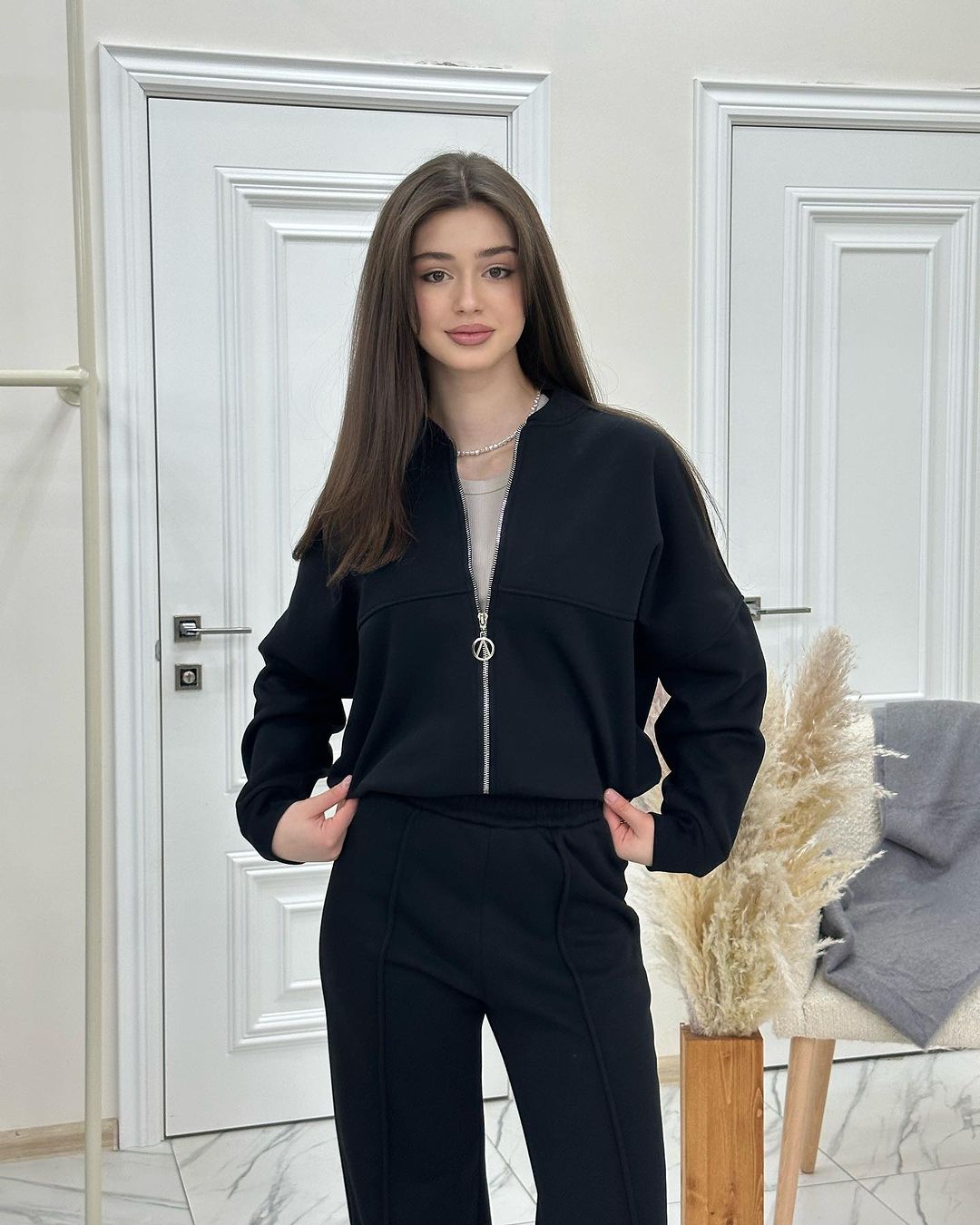 Black Seamline Tracksuit
