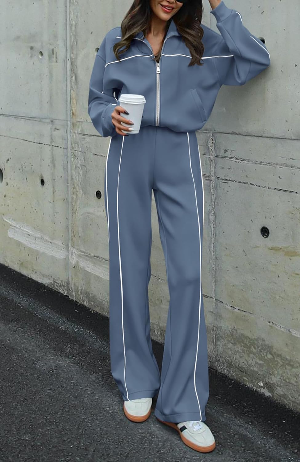 Grey Blue Pipeline Tracksuit