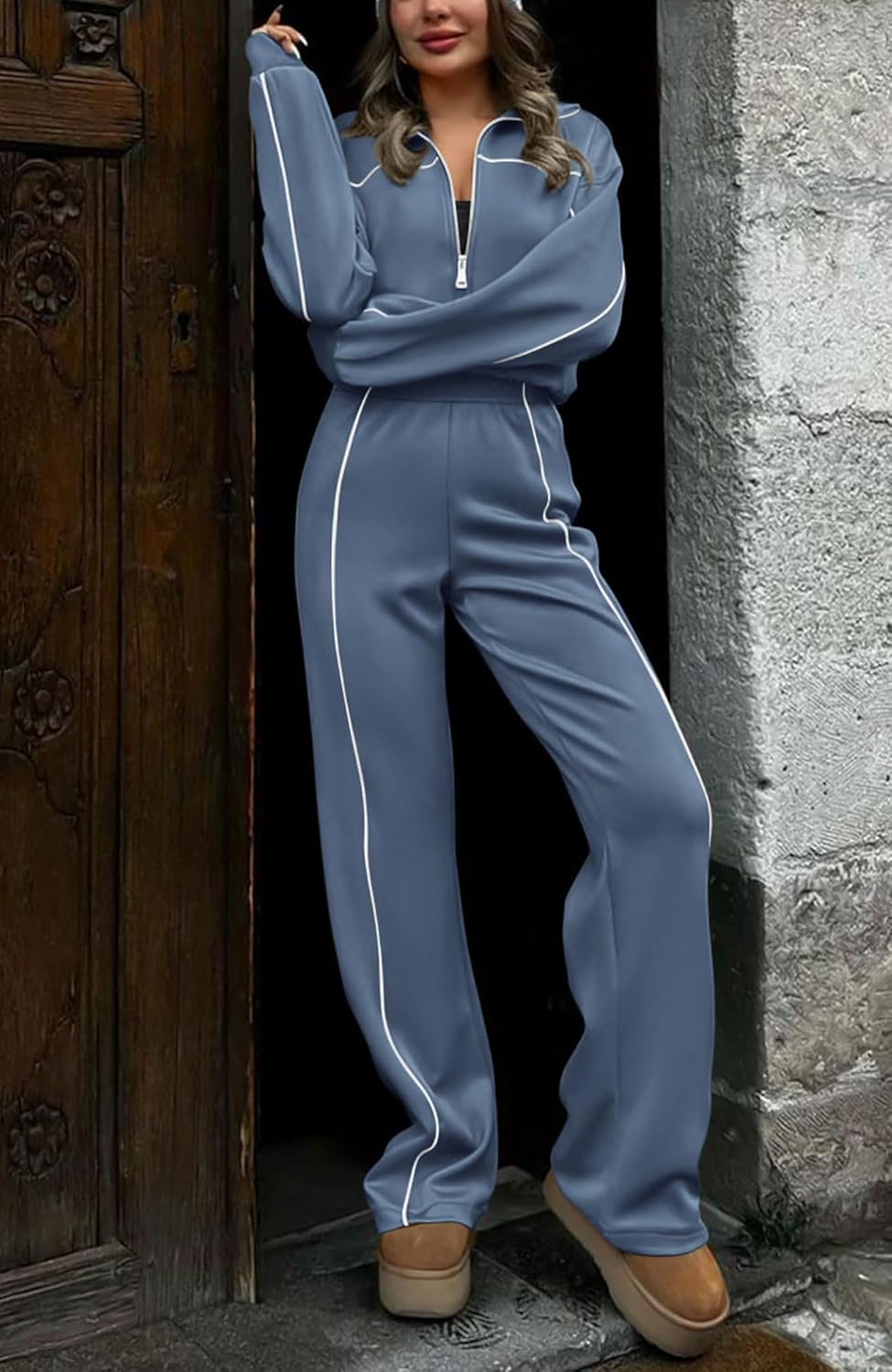 Grey Blue Pipeline Tracksuit