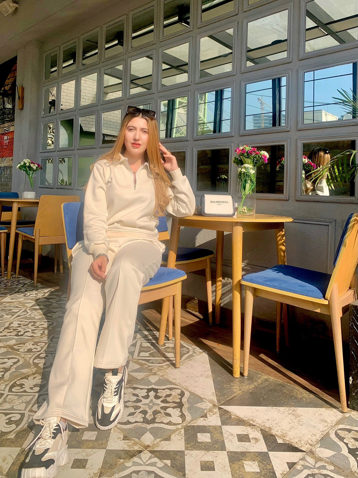 Off White 1/4 Zipper Tracksuit