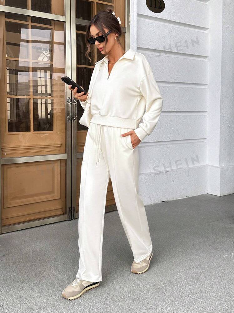 Off White 1/4 Zip Tracksuit