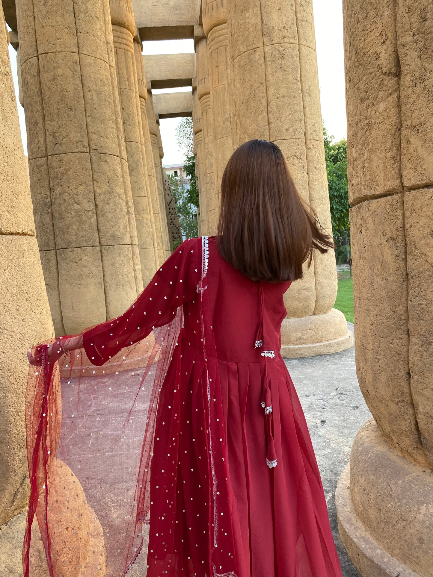 3PC - Maroon Frock