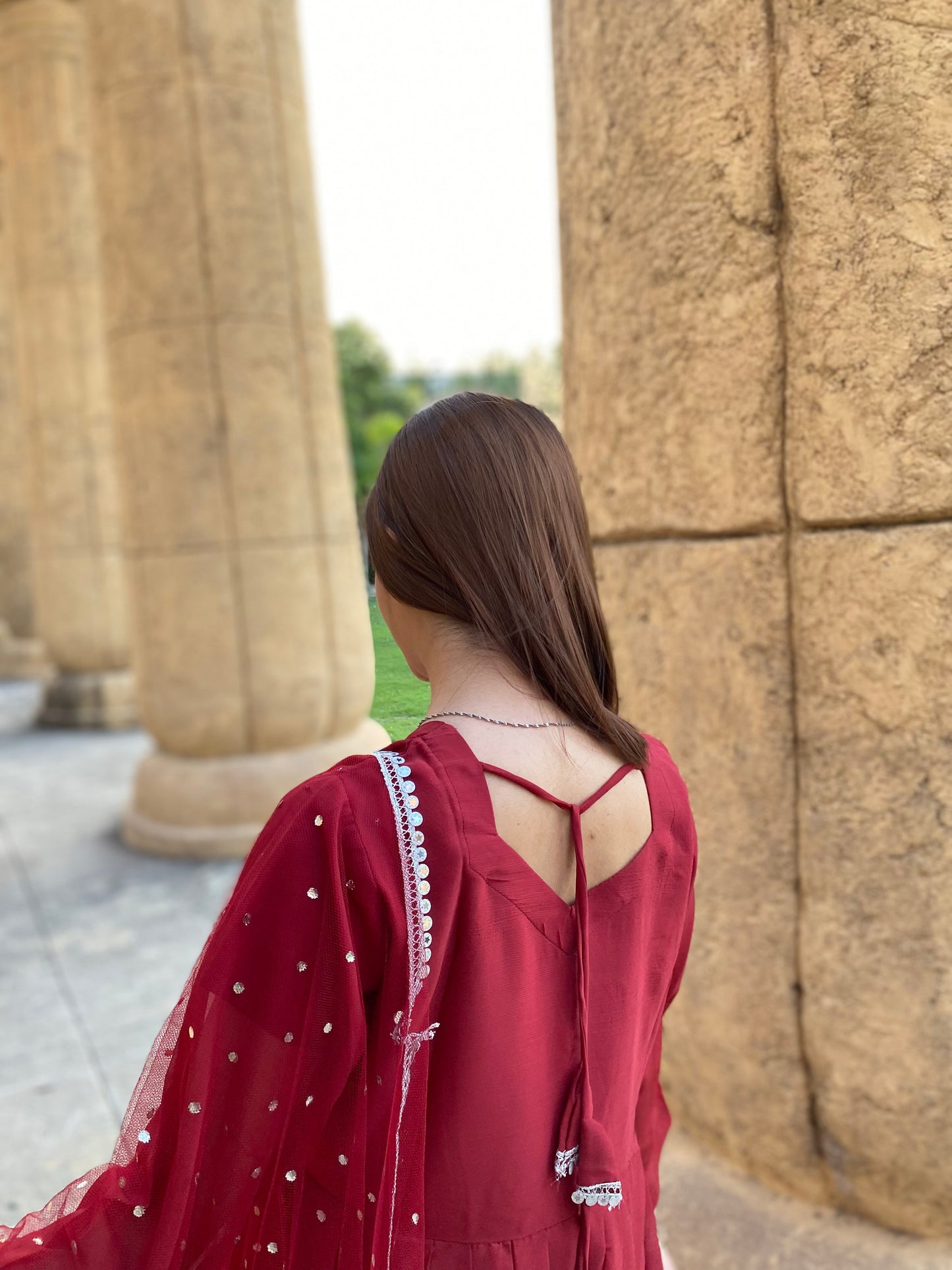 3PC - Maroon Frock
