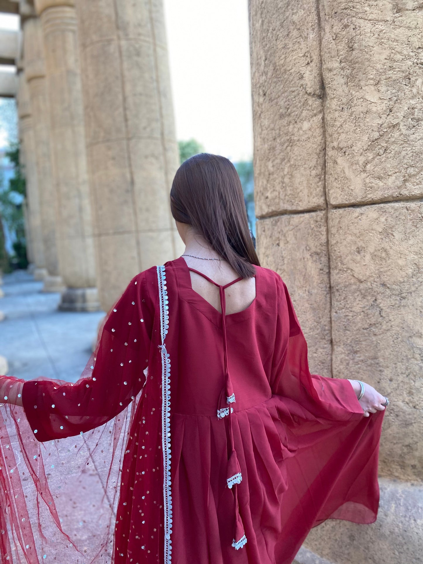 3PC - Maroon Frock