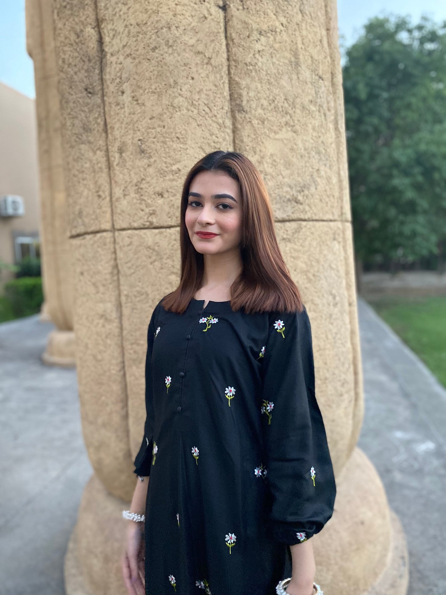 2PC - Black Embroidered Suit