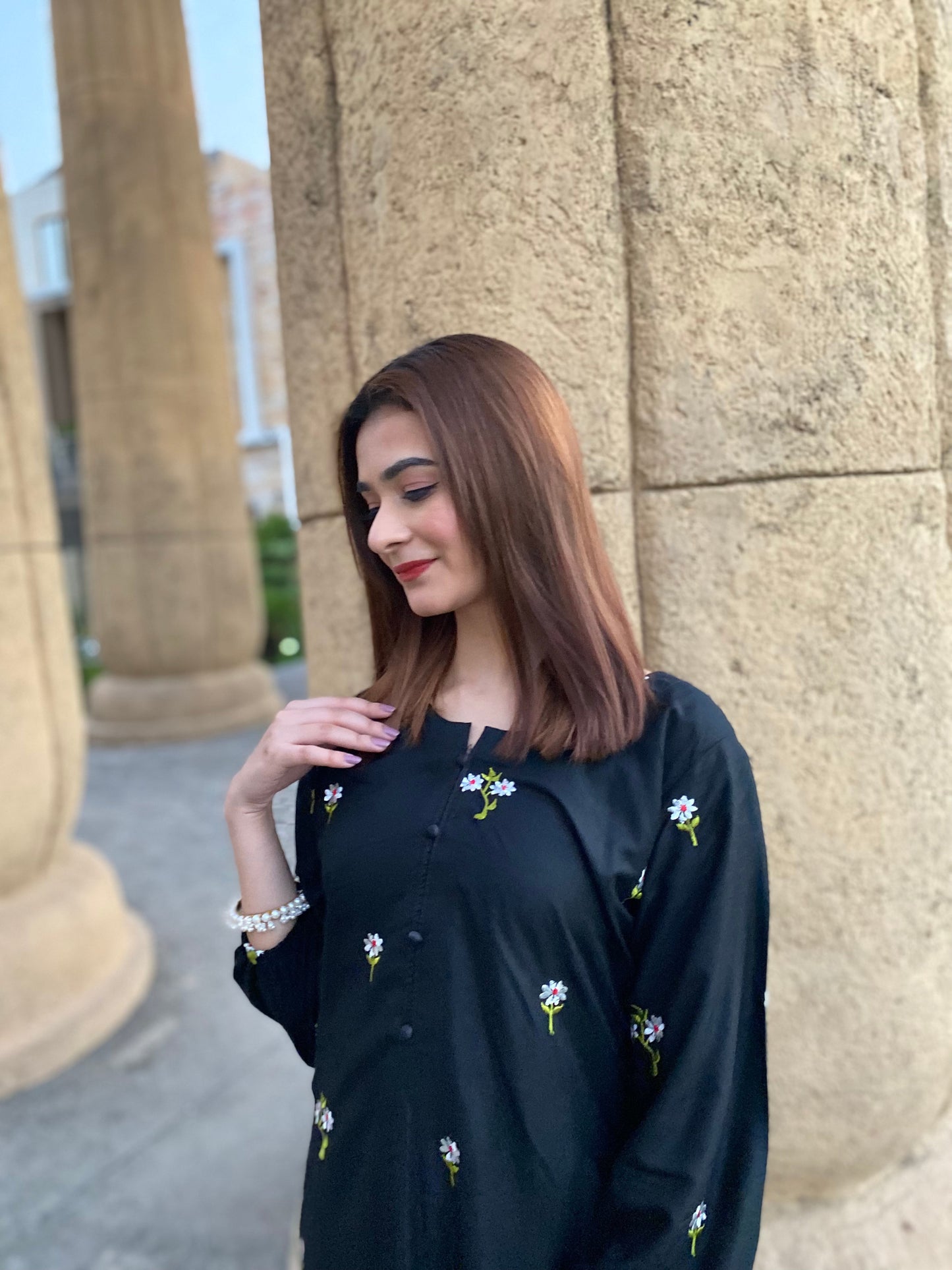 2PC - Black Embroidered Suit