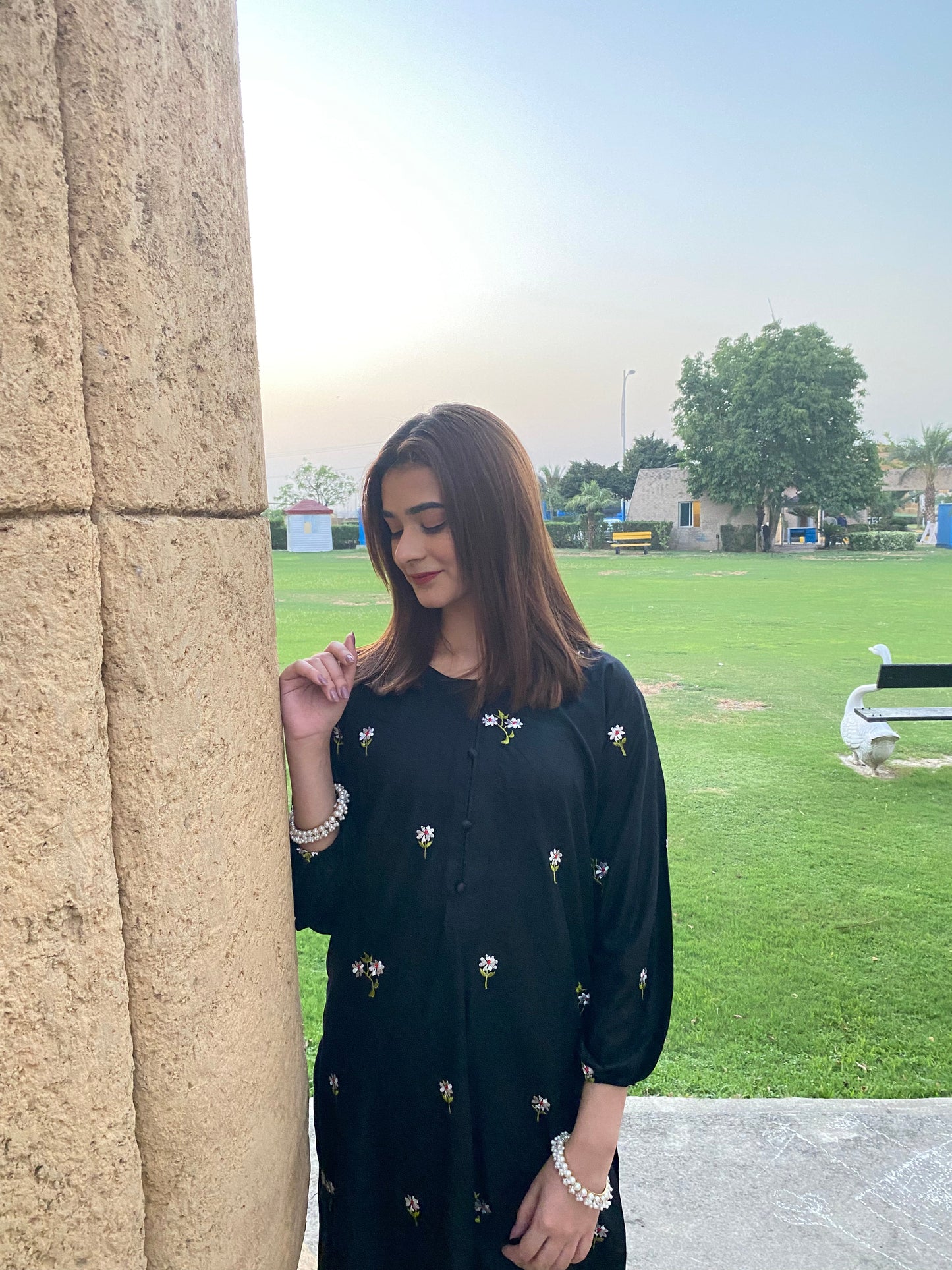 2PC - Black Embroidered Suit