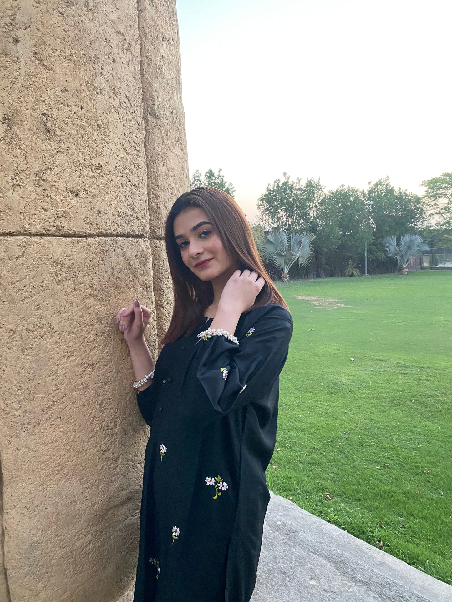 2PC - Black Embroidered Suit