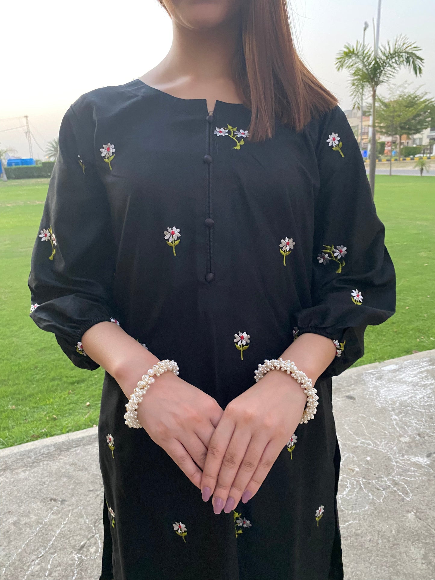 2PC - Black Embroidered Suit