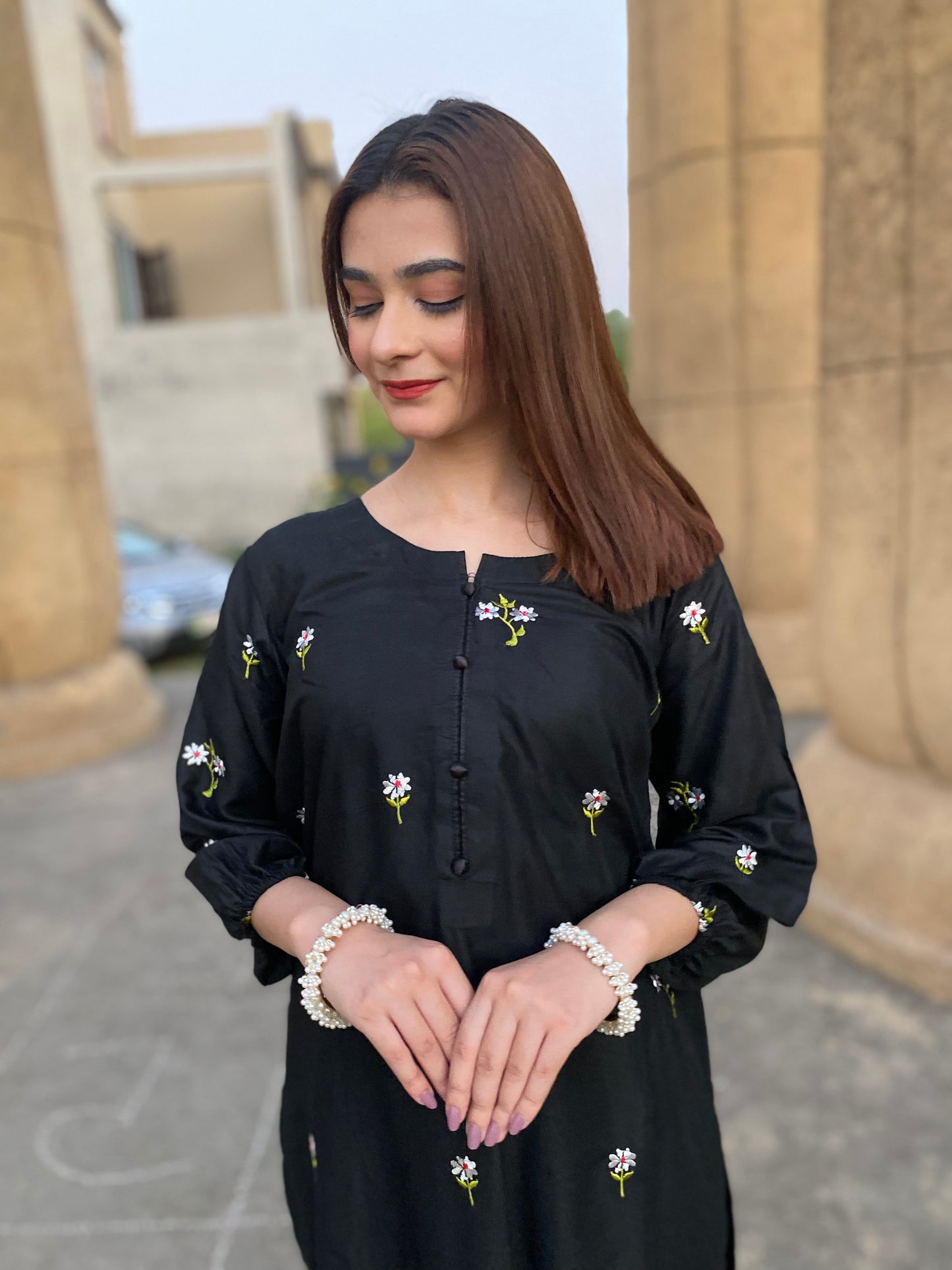 2PC - Black Embroidered Suit