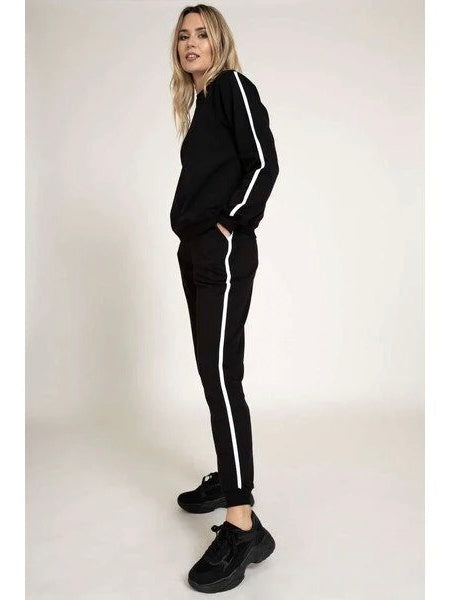 Black Side stripe Sweatshirt & Sweatpants