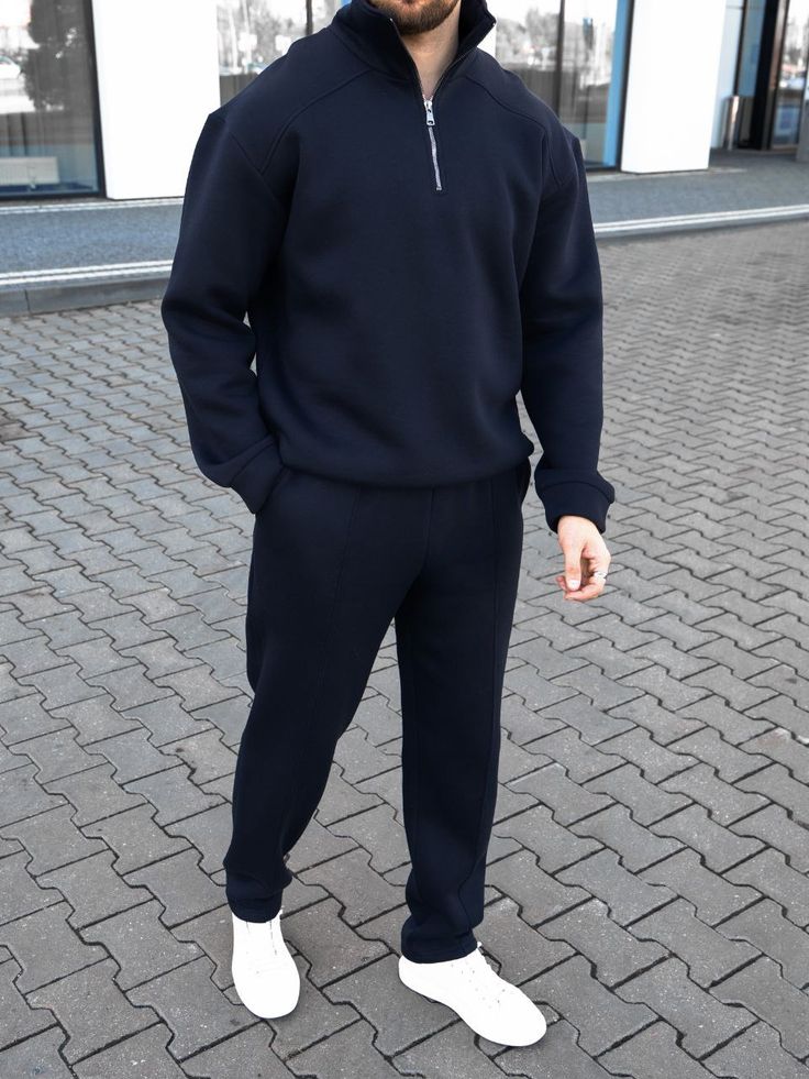 Navy 1/4 Zip Tracksuit