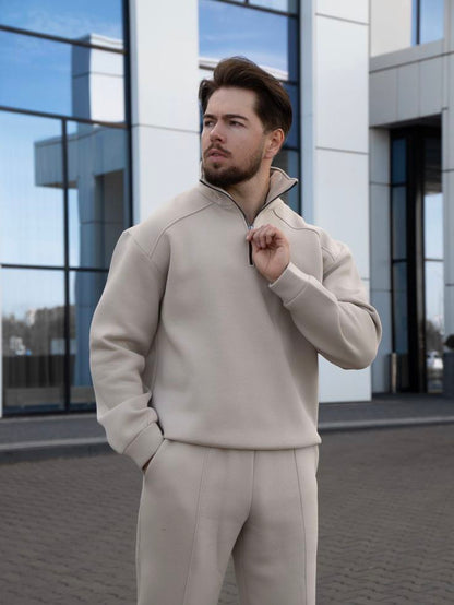 Tan 1/4 Zip Tracksuit