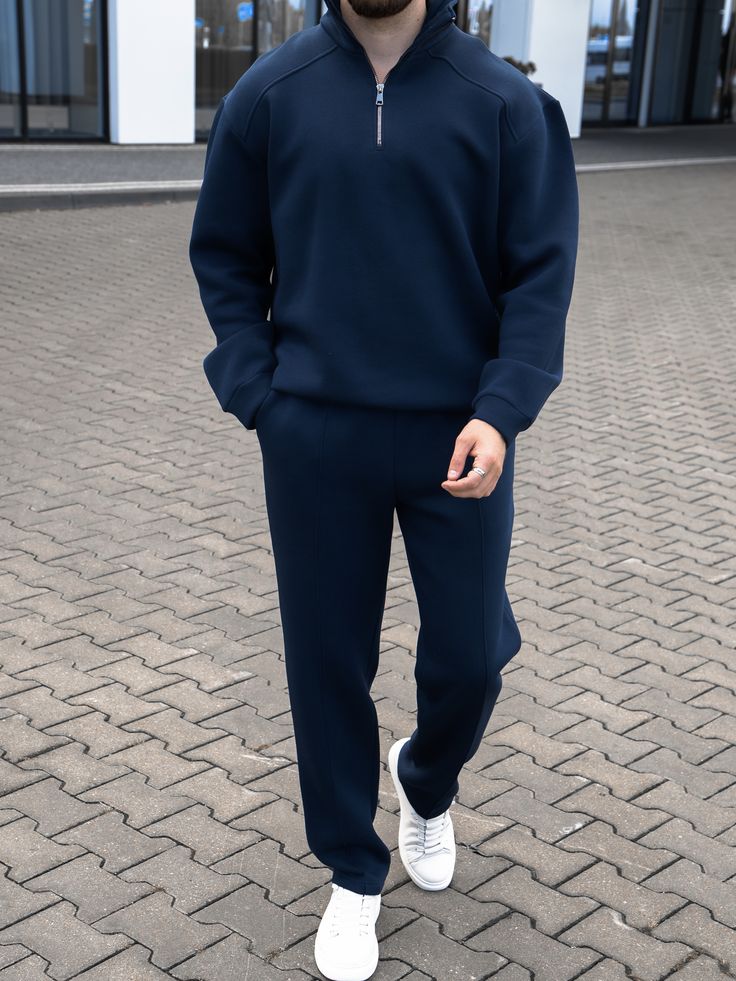 Navy 1/4 Zip Tracksuit