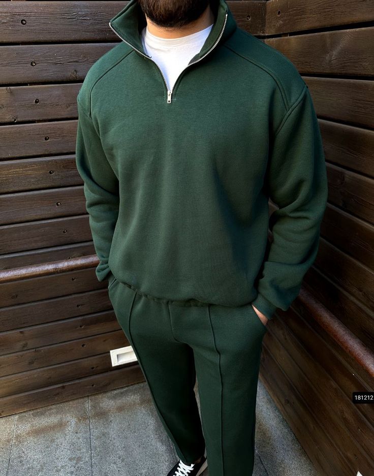 Dark Green 1/4 Zip Tracksuit