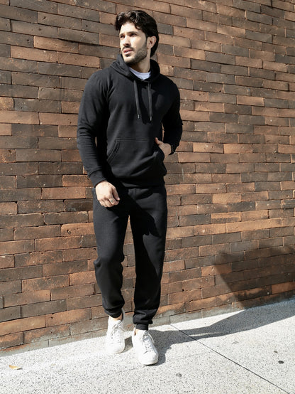 Men's Black Plain Hoodie