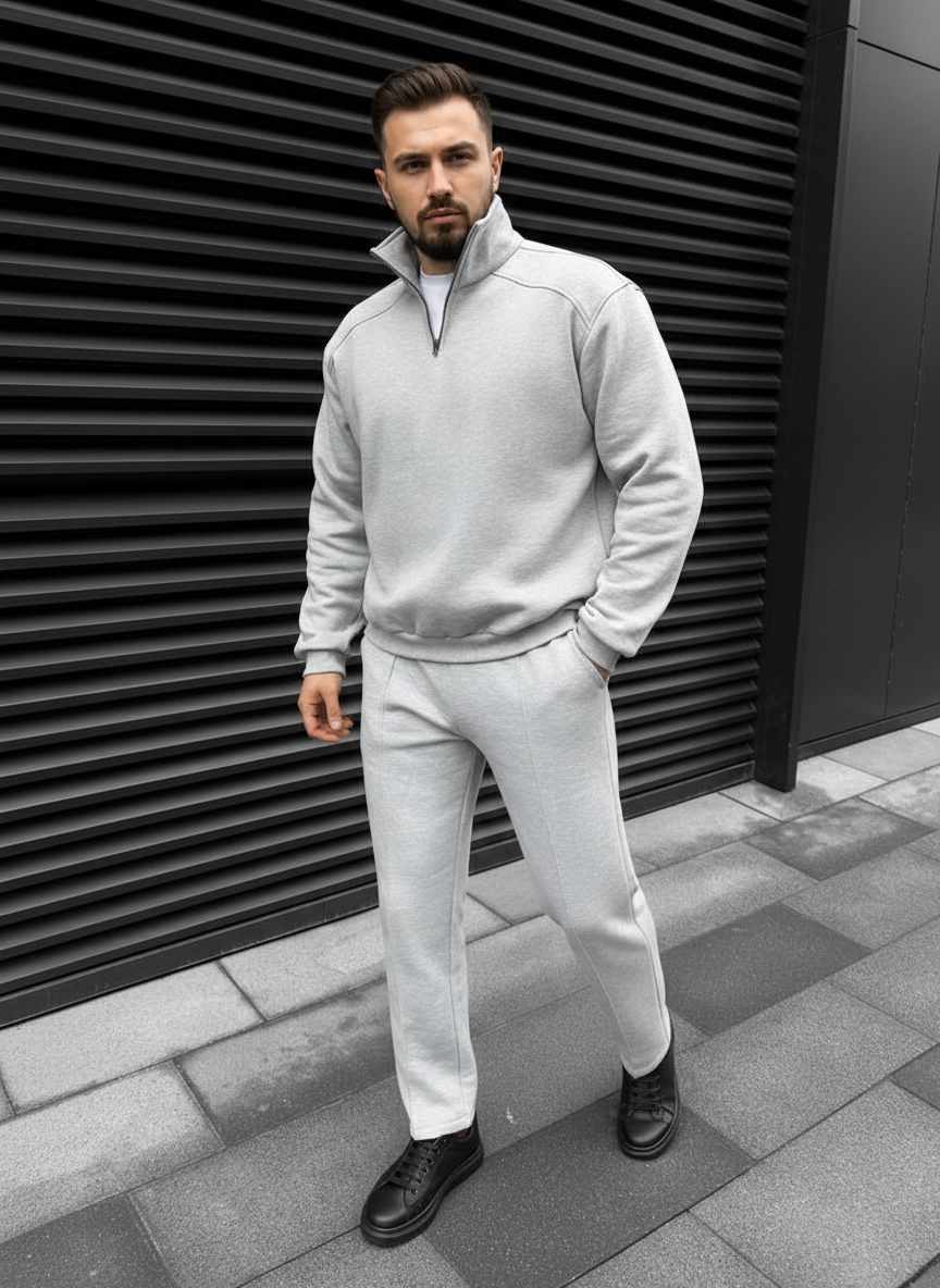 Light Grey 1/4 Zip Tracksuit
