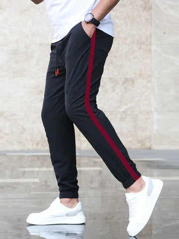 Maroon Side Stripe Trousers