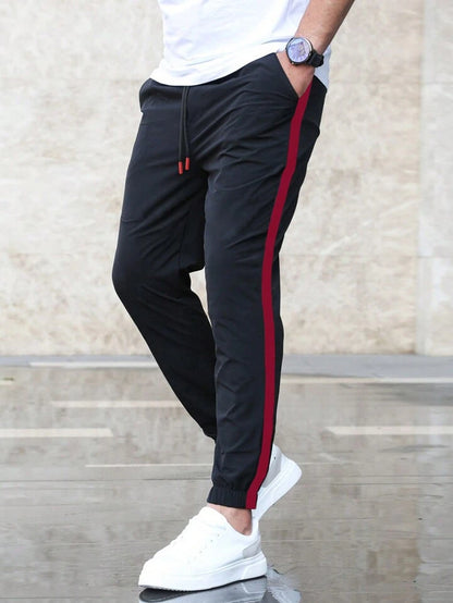 Maroon Side Stripe Trousers