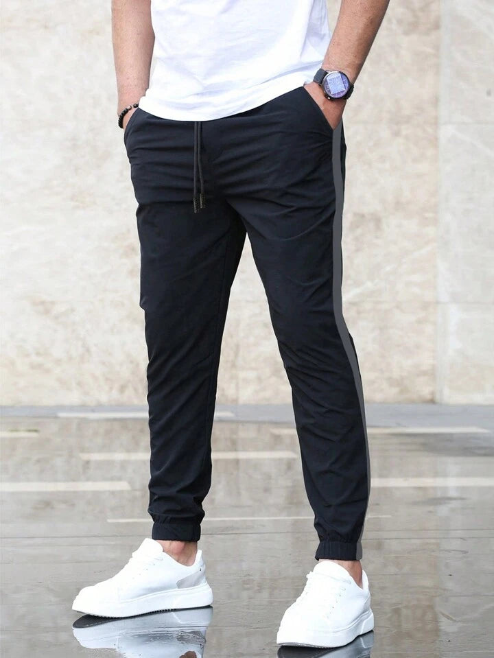 Grey Side Stripe Trousers