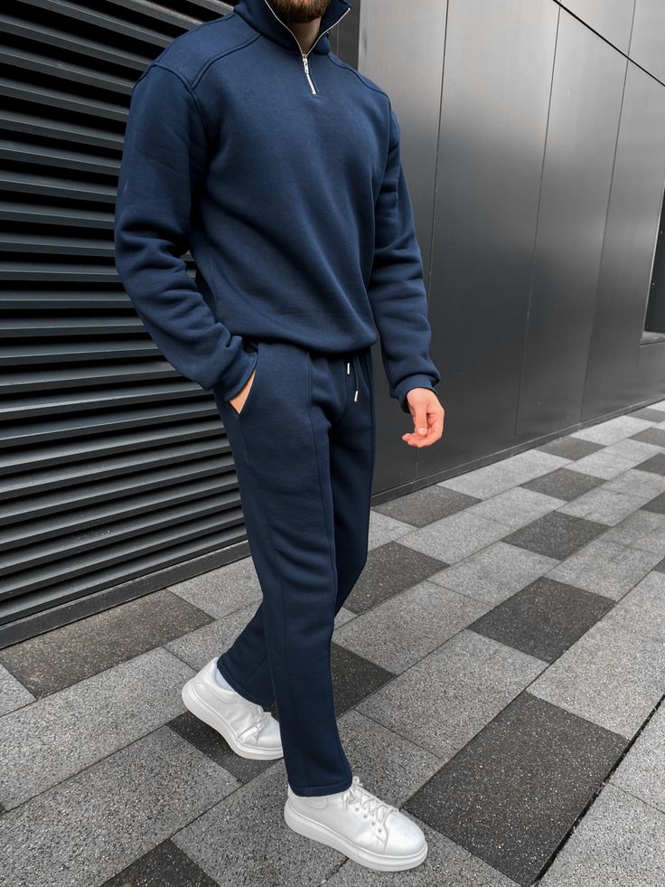 Navy 1/4 Zip Tracksuit