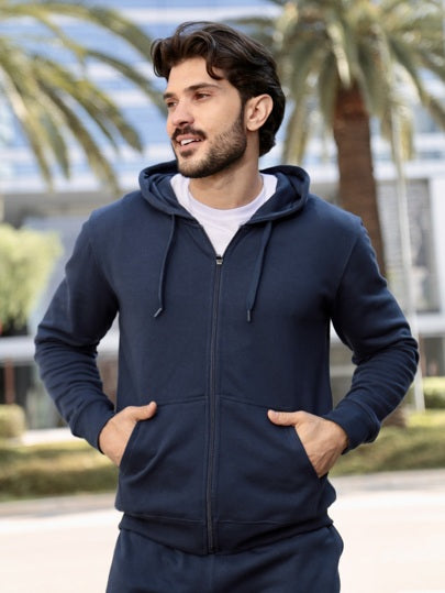 Navy Zipper Hoodie & Sweatpants