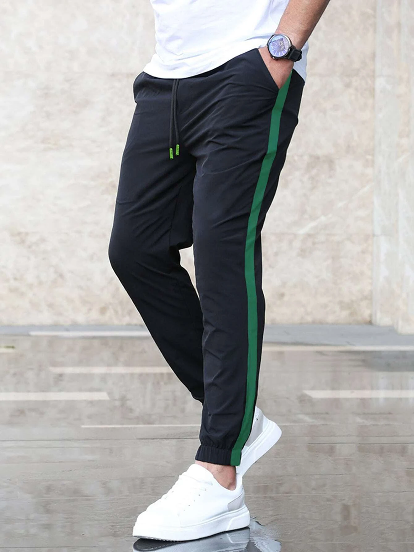 Green Side Stripe Trousers