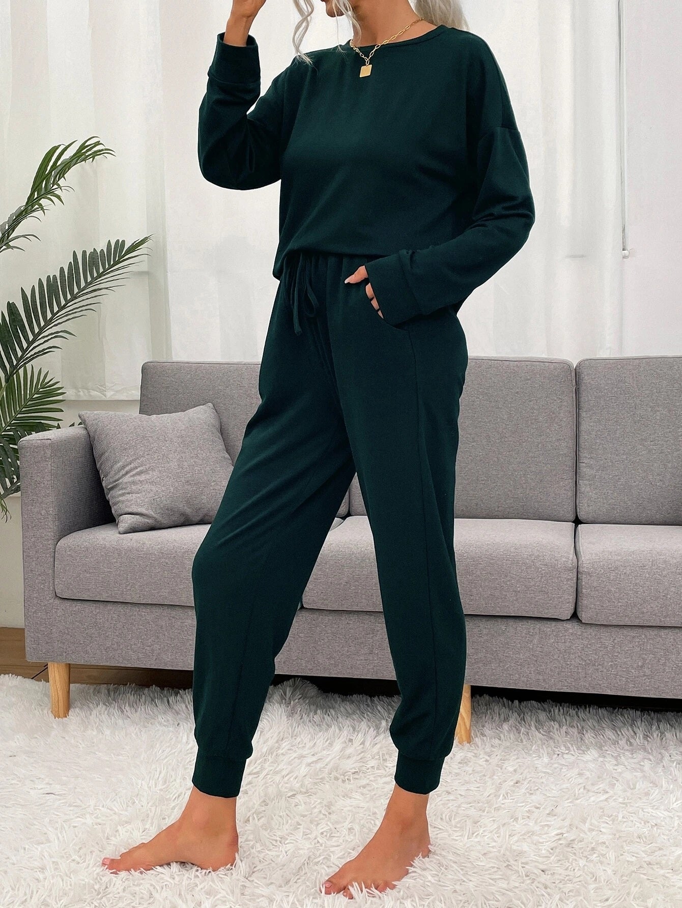 Dark Green Oversized Lounge Suit