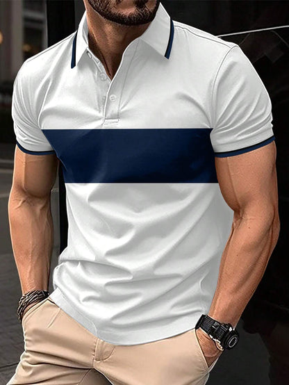 White stripe Contrast polo