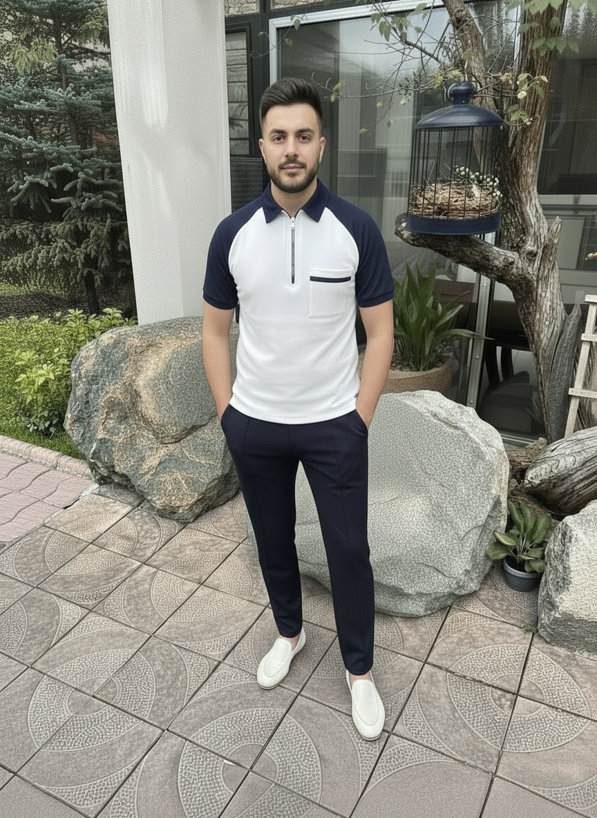 Navy Raglan Zipper & Trouser