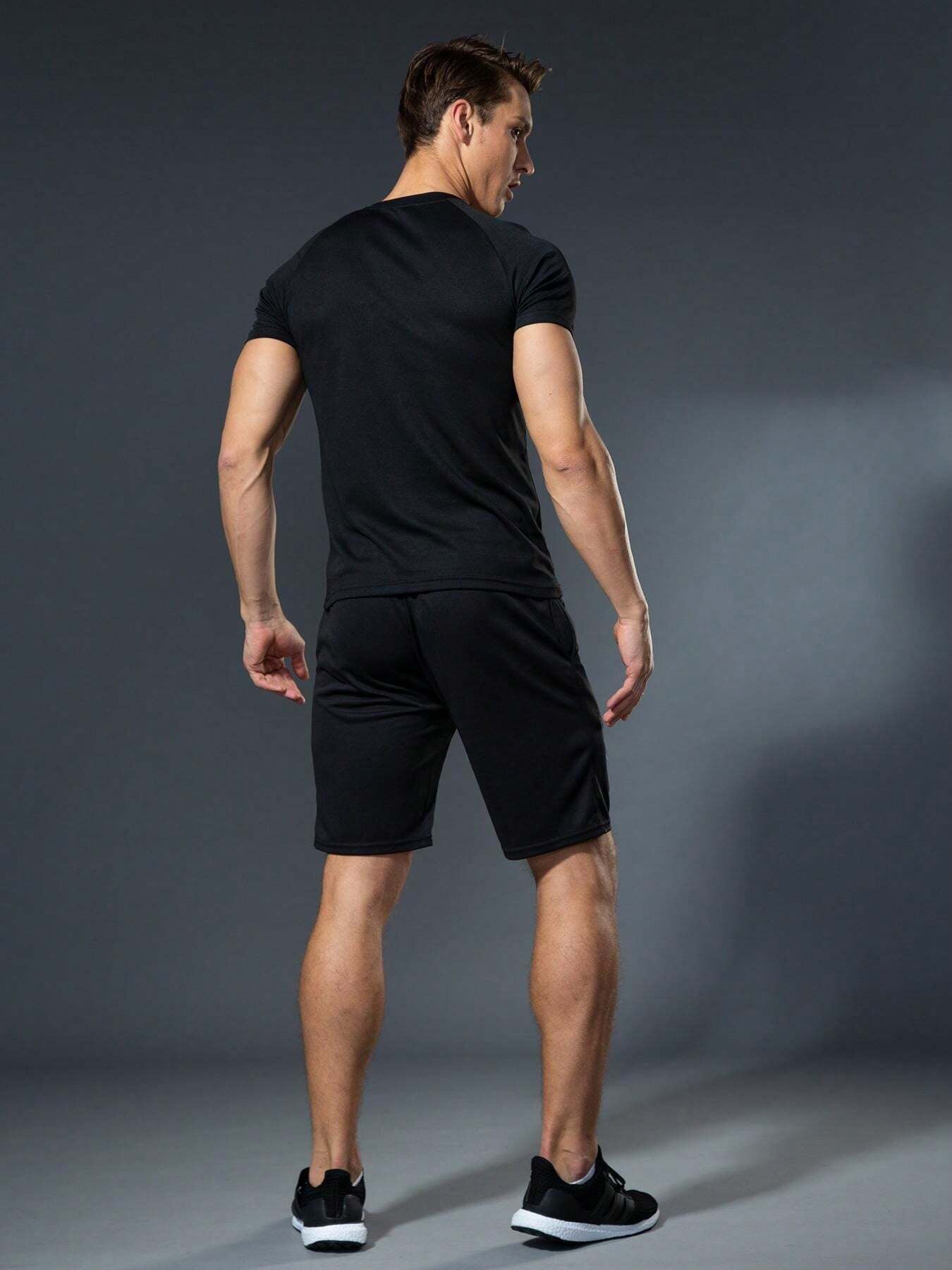 Black Training Tee & Shorts Set