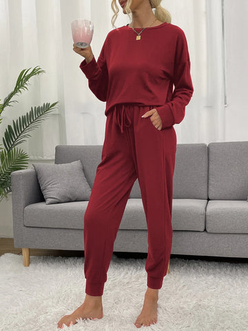 Maroon Oversized lounge suit