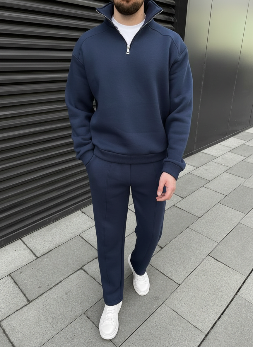 Navy 1/4 Zip Tracksuit
