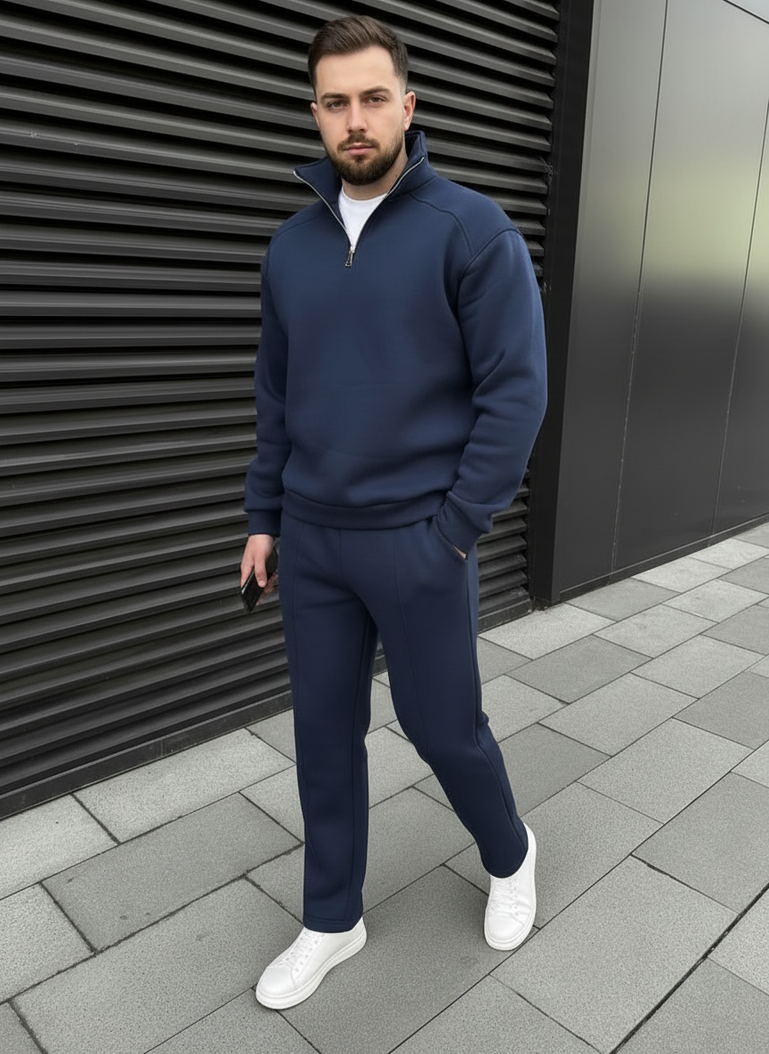 Navy 1/4 Zip Tracksuit