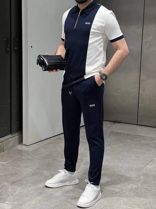 Navy Contrast Tracksuit