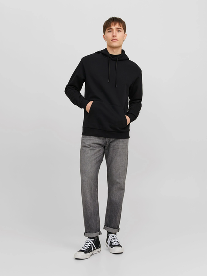 Men's Black Plain Hoodie