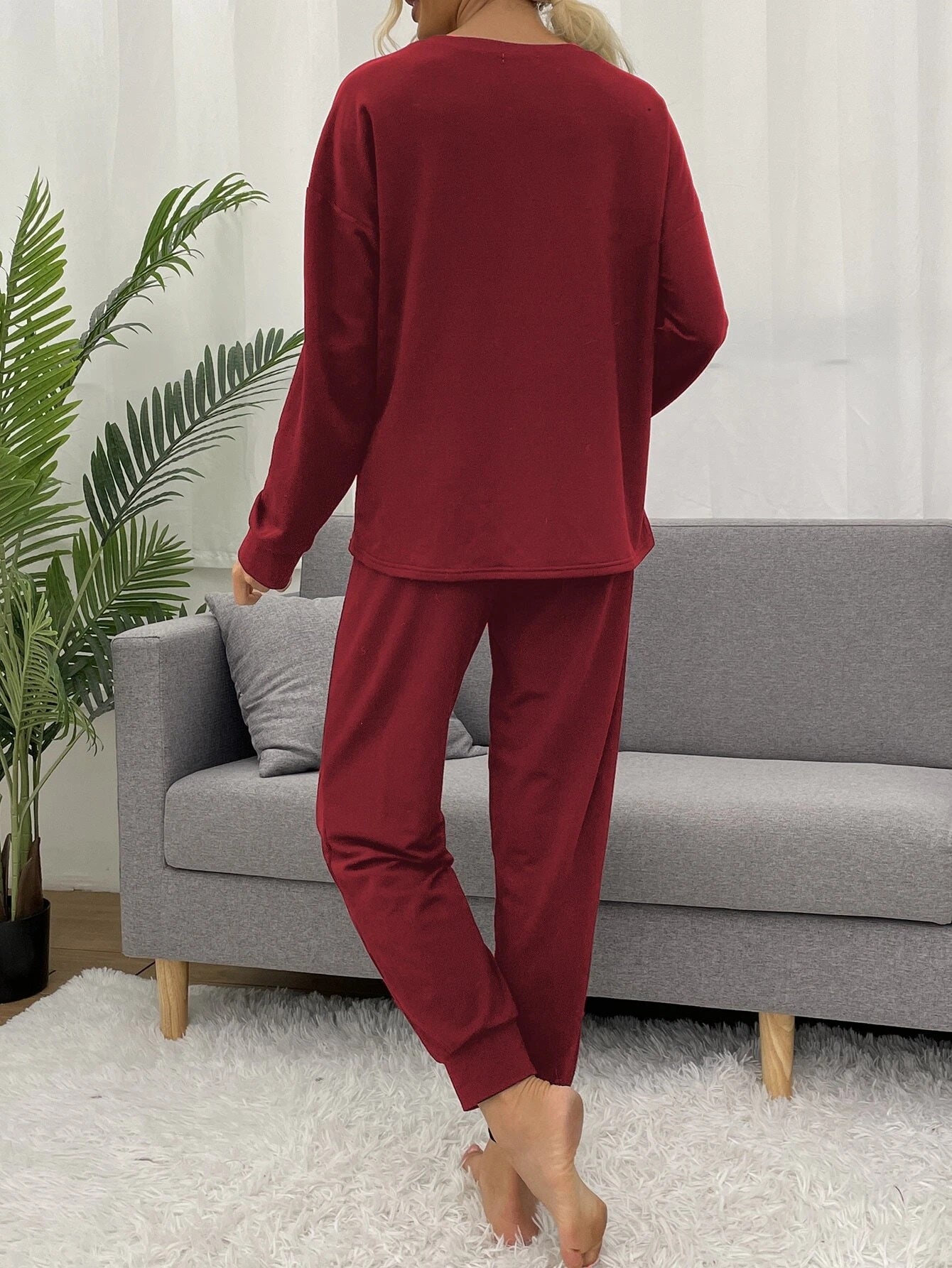 Maroon Oversized lounge suit