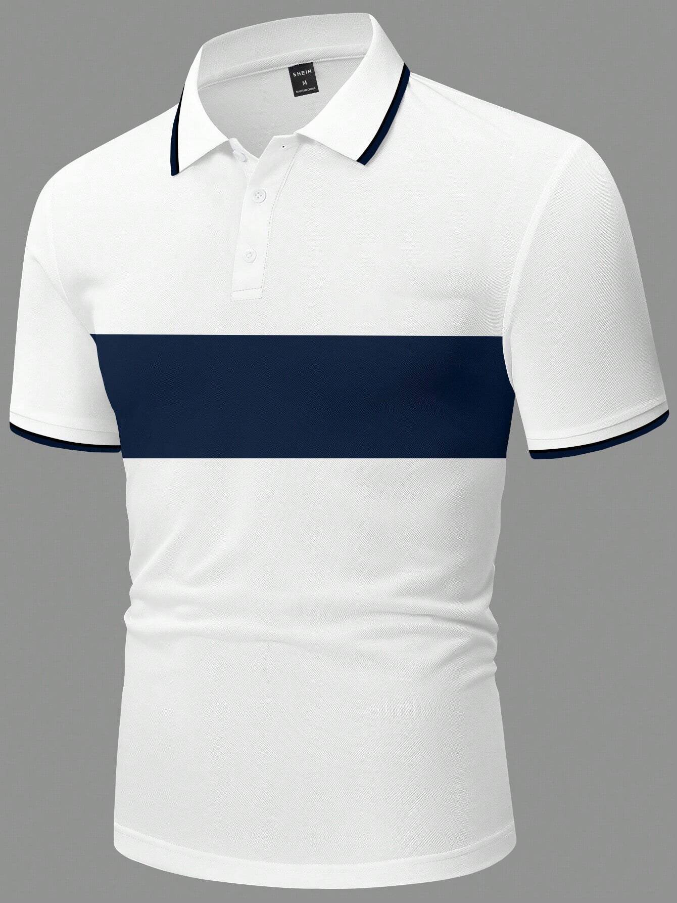 White stripe Contrast polo