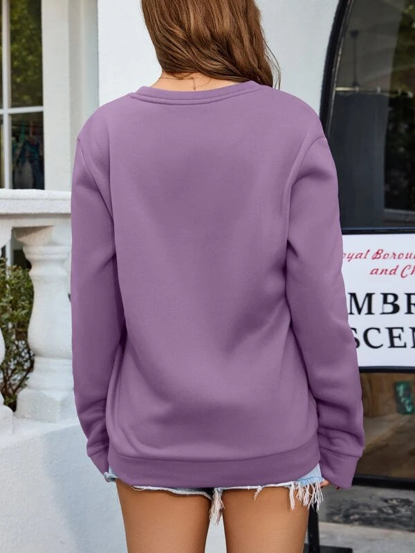 Women's Lilac Plain Pullover