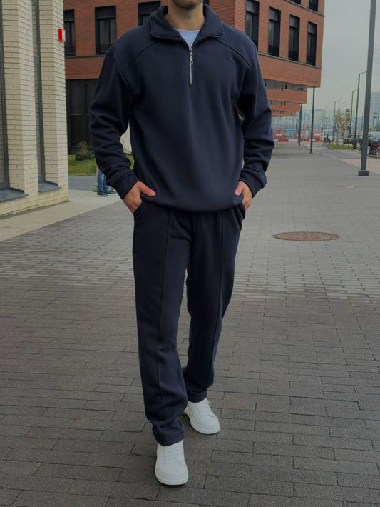 Navy 1/4 Zip Tracksuit