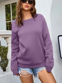 Women's Lilac Plain Pullover