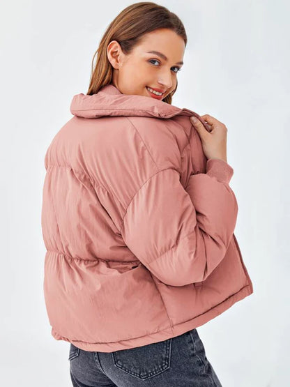 Women's Light Pink Thermal Oversized Puffer Jacket